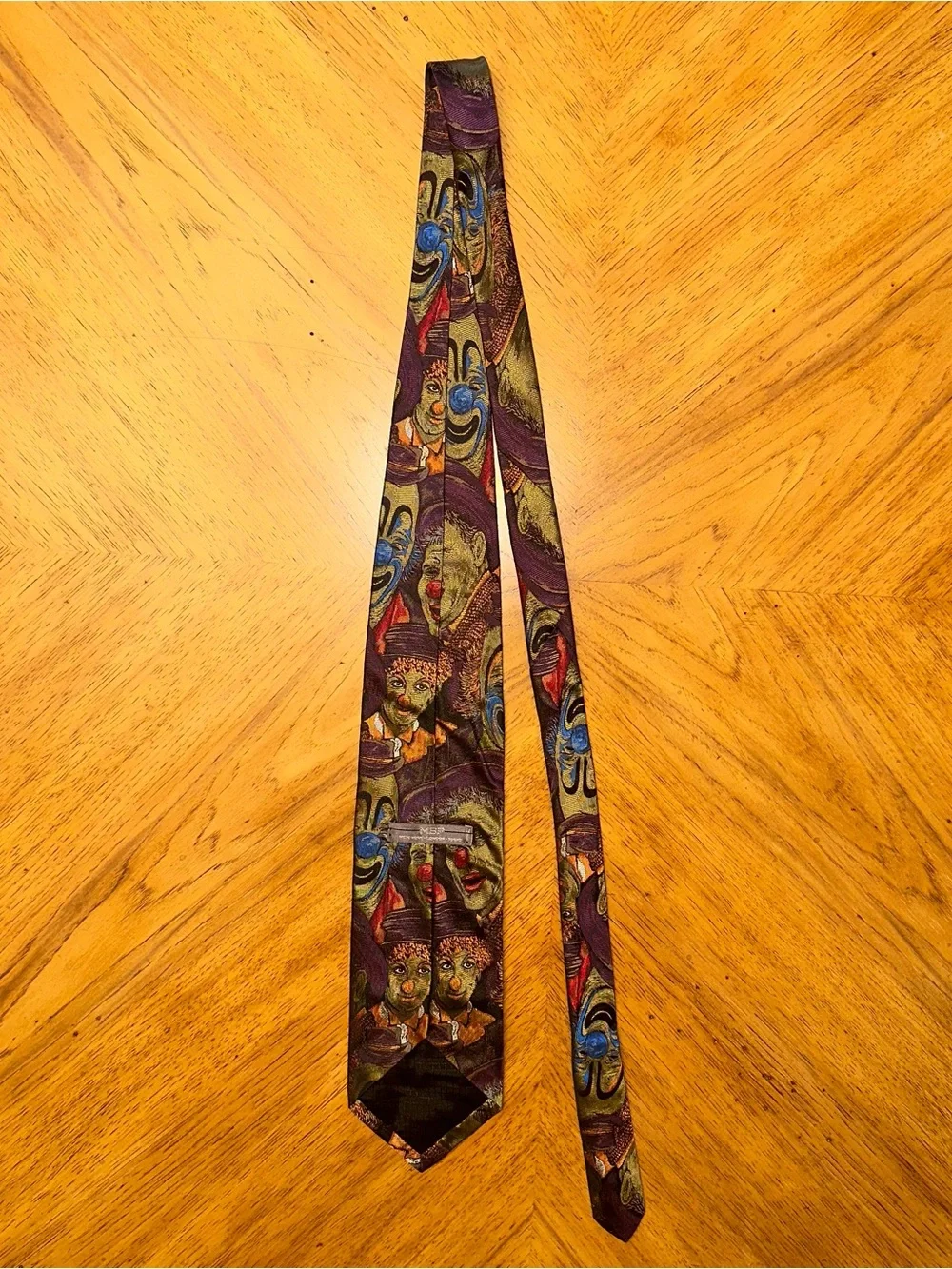 MBP New York London Tokyo 100% Silk Clown Tie Circus
